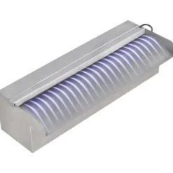 Rektangulärt Vattenfall Poolfontän med LEDs i rostfritt stål 30 cm - Fontäner