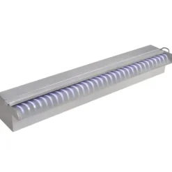 Rektangulärt Vattenfall Poolfontän med LEDs i rostfritt stål 60 cm