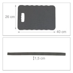 Relaxdays knäbräda spel av 2, för arbete i trädgården; verkstad, hem, skyddsmatta; lxP 40 x26 svart