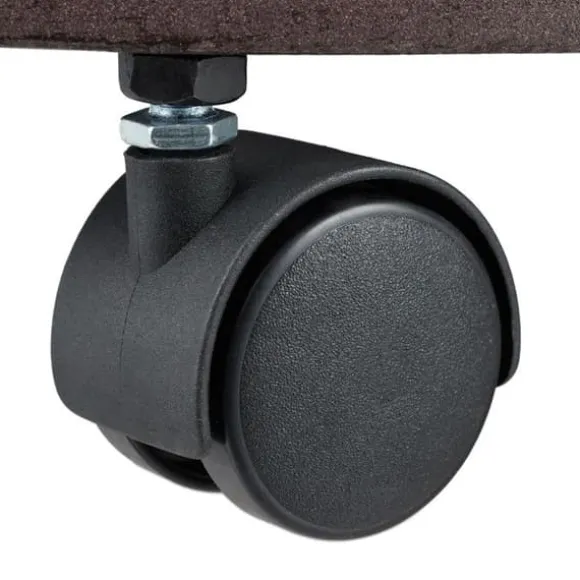 Relaxdays stöd för rullande växter, rund, i metall, rullande bricka för blomkrukor, antik utseende, brun