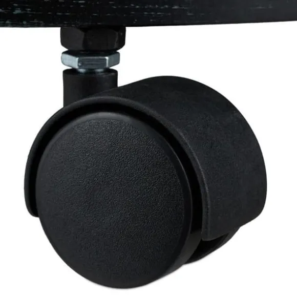 Relaxdays stöd rullande växter rund, i metall, rullande fat blomkrukor, antik utseende, grön