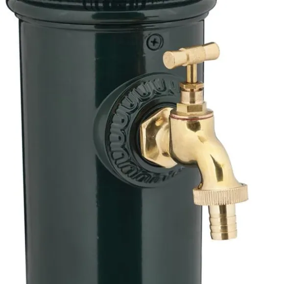 Relaxdays Trädgårds-/terrassfontän, antik design, kran, behållare, H x L x P: 72 x 26 x 31 cm, mörkgrön