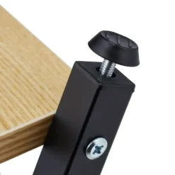 Relaxdays Växtställ, 2 ytor med träeffekt, modern blomsterpall, HLP: 57x29x29 cm, kolonn, svart-ljust brunt