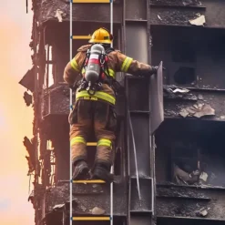 Replstege - Brand- och Räddningsstege - 12 m Längd - 200 kg Maxbelastning - För Utrymning och Byggarbetsplats