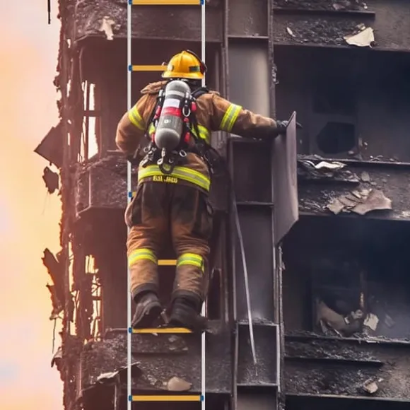 Replstege - Brand- och Räddningsstege - 12 m Längd - 200 kg Maxbelastning - För Utrymning och Byggarbetsplats