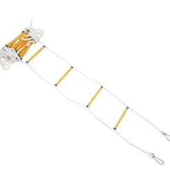 Repstege - Brand-/Räddningsstege - 12 m Längd - För Brandutrymning - Säkerhetskarbin - Brandsäker - Bärbar - Förlängningsbar