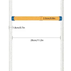 Repstege - Brand-/Räddningsstege - 12 m Längd - För Brandutrymning - Säkerhetskarbin - Brandsäker - Bärbar - Förlängningsbar
