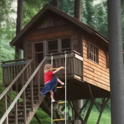 Repstege 12 m, räddnings- och brandstege, med karbinhakar, flamskyddad, för evakuering