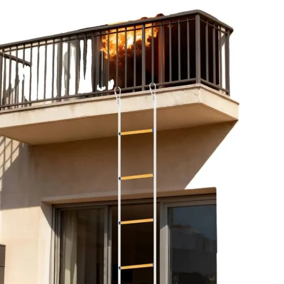 Repstege, 12m Längd, 0,9-tums Diameter, 440 lbs Belastningskapacitet, Halkfria Pedaler, Lämplig för Brandutrymnings