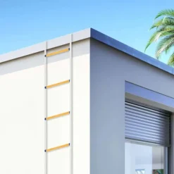 Repstege, 12m Längd, 0,9-tums Diameter, 440 lbs Belastningskapacitet, Halkfria Pedaler, Lämplig för Brandutrymnings