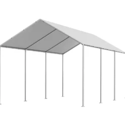 Reservtak för carport - Presenning 3 x 6 m - UV-beständig - Vattentät - Kraftig - Med bollsnoddar - Ram ingår ej - Grå