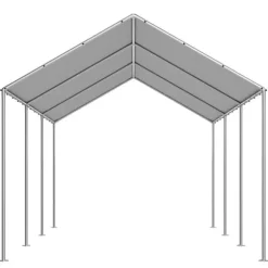 Reservtak för carport - Presenning 3 x 6 m - UV-beständig - Vattentät - Kraftig - Med bollsnoddar - Ram ingår ej - Grå