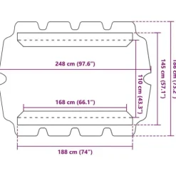 Reservtak för hammock med vattentät PVC-beläggning | Storlek: 188/168x145/110 cm | Färg: Terrakotta