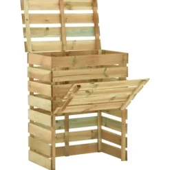 Ribbad trädgårdskompost 3 st 80x50x100 cm impregnerad furu