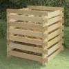 Ribbad trädgårdskompost 90x90x90 cm impregnerad furu