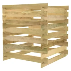 Ribbad trädgårdskompost 90x90x90 cm impregnerad furu