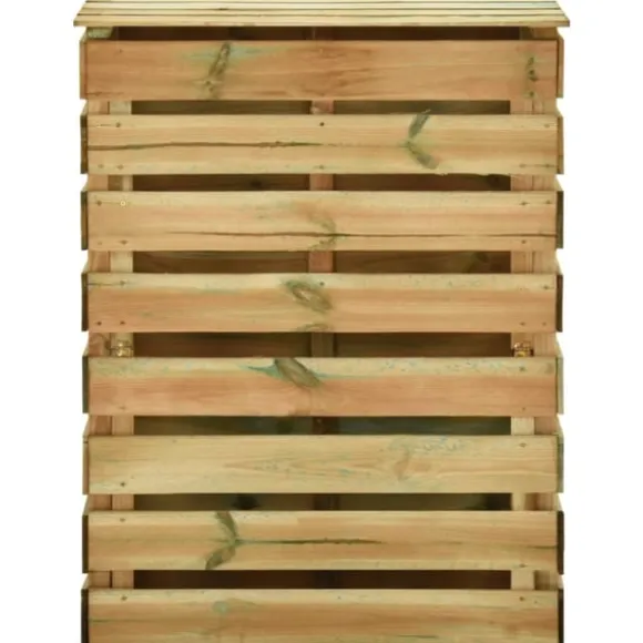 Ribbad trädgårdskompost 80x50x100 cm impregnerad furu