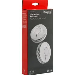 Rökdetektor - Angeleye - Paket med 2 - Livslängd 10 år - Optisk teknik - Sleep Easy-funktion