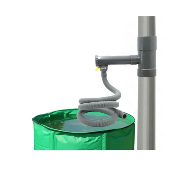 Rännvattenuppsamlarsats, 80 mm, för regnvattentunnor