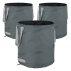 Robust set med 3 popup-bladpåsar 85 L grå
