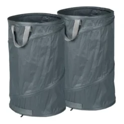 Robust set med 2 popup-bladpåsar 120 l grå