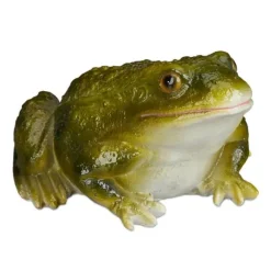 Robust trädgårdsfigur groda i konststen