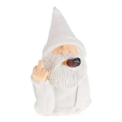 Robust vit trädgårdstomte med långfinger