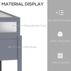 Rootz - Upphöjt växthus - Upphöjt växthus - 2-i-1 träväxthus - Med förhöjd trädgårdslåda - Upphöjd säng - Öppningsbar topp för blommor - Grå - 120 x 5 | CDON