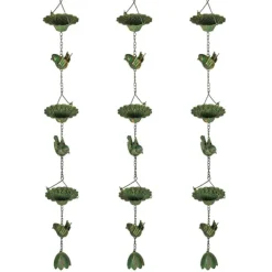 Rootz 3er Set Rain Chain - Drain Chain - Rainflow Chain - Corrosion -resistent - 123cm x Ø12cm för enkel trädgårdsdekoration