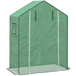 Rootz Ersättningsfilm Växthus - Rulldörr - Nätfönster - Polyeten - Grön - 143 x 70 x 190cm
