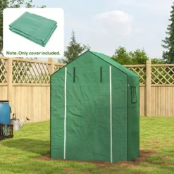 Rootz Ersättningsfilm Växthus - Rulldörr - Nätfönster - Polyeten - Grön - 143 x 70 x 190cm