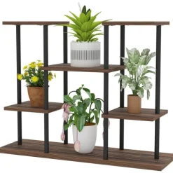 Rootz Flower Stand med 4 nivåer - 4 -stegs växtstativ - Blommorpotthållare - Stable & Elegant - 80 cm x 24 cm x 61,5 cm