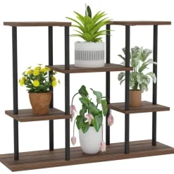 Rootz Flower Stand med 4 nivåer - 4 -stegs växtstativ - Blommorpotthållare - Stable & Elegant - 80 cm x 24 cm x 61,5 cm