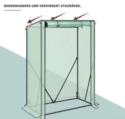 Rootz Foil Greenhouse - Plant Shelter - Weather Protection - UV Resistant - Steel & PE Tarpaulin - 100x50x150/132 cm