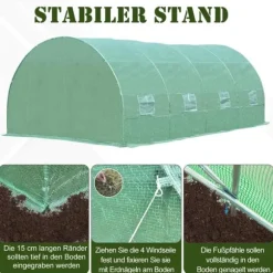 Rootz Folie Växthus - Tomat Växthus - Tunnel Kall Ram - Växthus - Tomat Folie Växthus - Grön - 590 X 300 X 200 CM