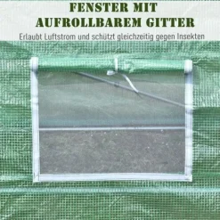 Rootz Folie Växthus - Tomat Växthus - Tunnel Kall Ram - Växthus - Tomat Folie Växthus - Grön - 590 X 300 X 200 CM