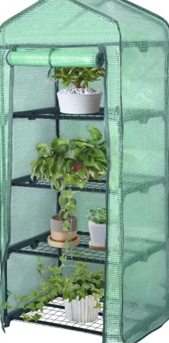 Rootz Folie Växthus 2/3 våningar - Litet växthus - Tomathus - Växtskydd - 69cm x 49cm x 158cm - 140g/m2 PE Mesh