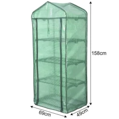 Rootz Folie Växthus 2/3 våningar - Litet växthus - Tomathus - Växtskydd - 69cm x 49cm x 158cm - 140g/m2 PE Mesh