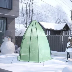 Rootz Growhouse - Plant House - Greenhouse - Winter Protection - 130 GSM PE - 160x180x160cm - Transparent, grön