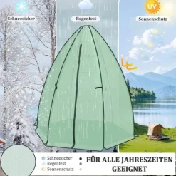 Rootz Growhouse - Plant House - Greenhouse - Winter Protection - 130 GSM PE - 160x180x160cm - Transparent, grön
