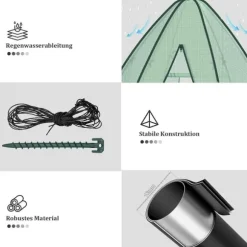 Rootz Growhouse - Plant House - Greenhouse - Winter Protection - 130 GSM PE - 160x180x160cm - Transparent, grön