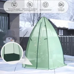 Rootz Growhouse - Plant House - Greenhouse - Winter Protection - 130 GSM PE - 160x180x160cm - Transparent, grön