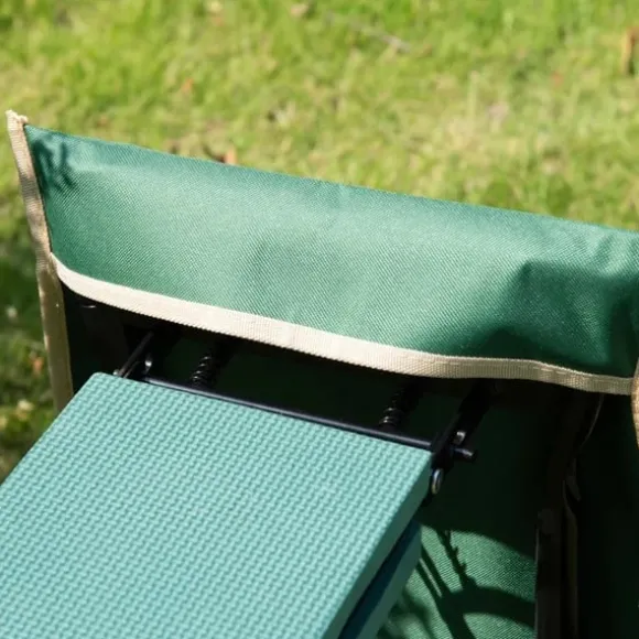Rootz Kneeler - Vikbar trädgårdspall - 2 i 1 knästöd med verktygsväska - EVA - Skum - Grön - 58 x 28 x 49 cm