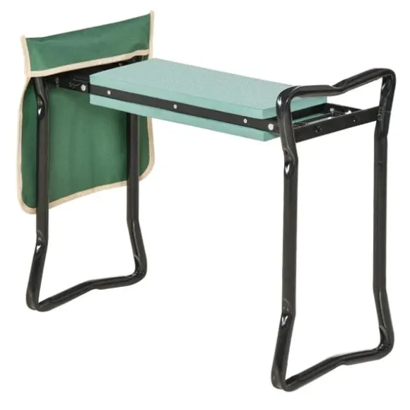 Rootz Kneeler - Vikbar trädgårdspall - 2 i 1 knästöd med verktygsväska - EVA - Skum - Grön - 58 x 28 x 49 cm