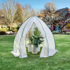 Rootz koniskt växthus - Trädgårdsväxthus - Växthus - Väderbeständig, hållbar struktur, Optimal ventilation - 240cm x 200cm x 240cm / 160cm x 180cm x 1 | CDON