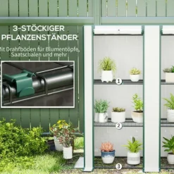 Rootz Mini -Greenhouse - Plant Shelter - Portable Greenhouse - UV Resistant - 144 x 48 x 152 cm - Perfekt för små trädgårdar