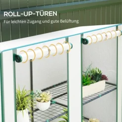 Rootz Mini -Greenhouse - Plant Shelter - Portable Greenhouse - UV Resistant - 144 x 48 x 152 cm - Perfekt för små trädgårdar