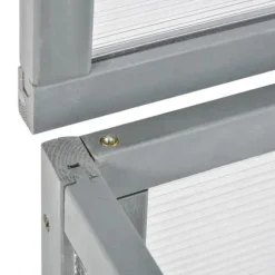 Rootz Miniväxthus - Trädgårdsväxthus - Trä + Polykarbonat - Grå - 90 x 46 x 40 cm