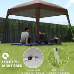 Rootz Pavilion Ersättningstak - Tarpaulin - Tältskydd - UPF50+ Sun Protection - Oxford Fabric - 240cm x 240 cm (överst) 300 cm x 300 cm (bas)