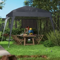 Rootz Pavilion Replacement Roof - Garden Tent Cover - Tarpaulin Canopy - UPF50+ Protection - 3x3m Base, 2.4x2.4m Top - Grey Oxford Fabric